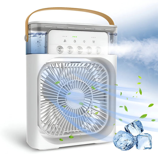 Ventilateur et Humidificateur Brizéo 3-en-1 : Refroidisseur d’air, humidificateur & veilleuse LED